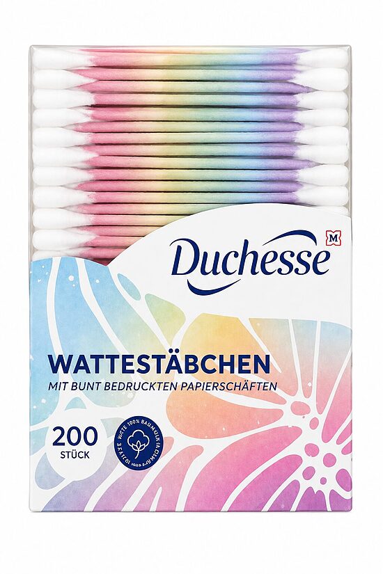 Duchesse vates kociņi ar krāsainiem papīra kātiņiem, 200 gab.