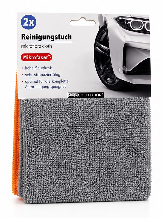 JES Collection mikrošķiedras tīrīšanas lupatiņa automašīnai 40 × 55 cm – pelēka