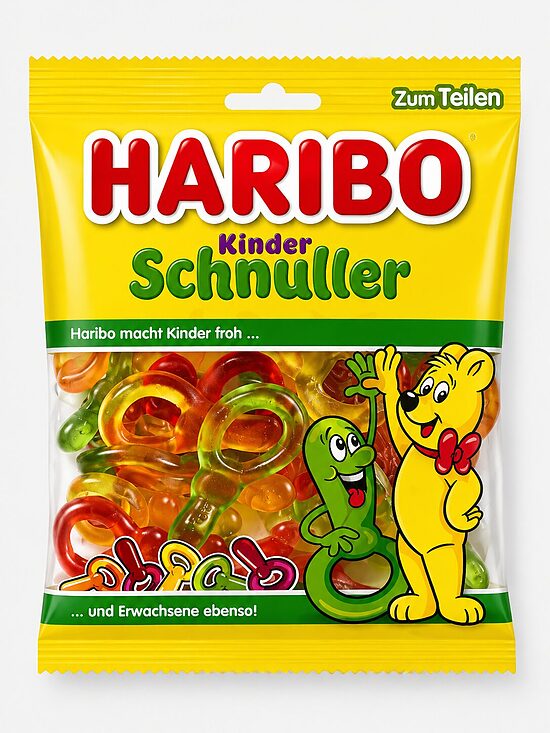 HARIBO Kinder Schnuller – augļu garšas želejkonfektes, 175 g