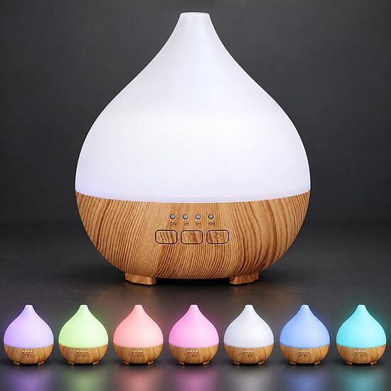 Ultraskaņas aromāta difuzors 100 ml ar 7 krāsu LED + dāvanā aromāta eļļa Roze