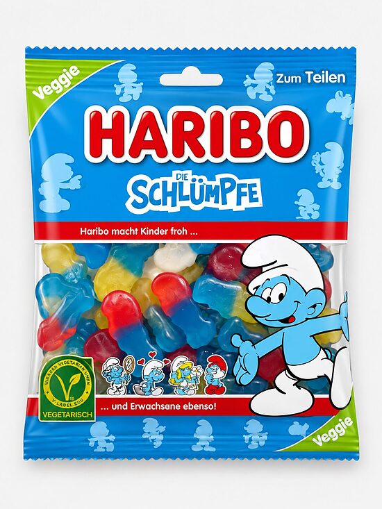 HARIBO Die Schlümpfe – Smurfu želejkonfektes, 175 g
