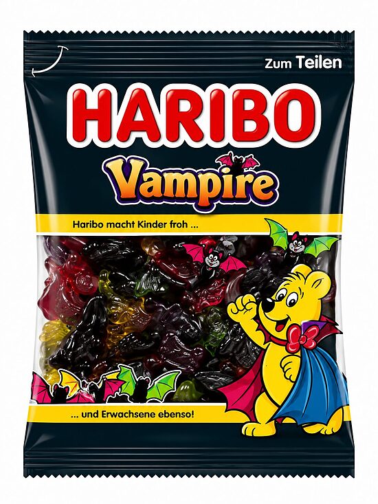 HARIBO Vampire – augļu un lakricas želejkonfektes 175g