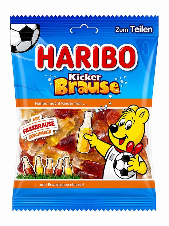 HARIBO Kicker Brause – gāzēta dzēriena garšas želejkonfektes 175g