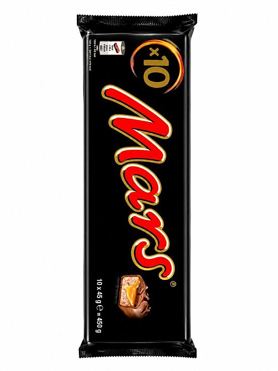 Mars šokolādes batoniņi ar karameli un nugas pildījumu – 10 × 45 g, 450 g