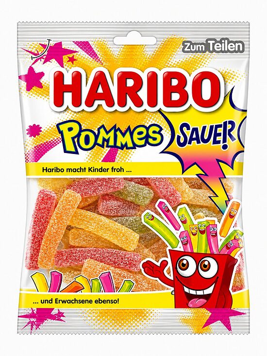 HARIBO Pommes Sauer – skābās želejkonfektes 175 g