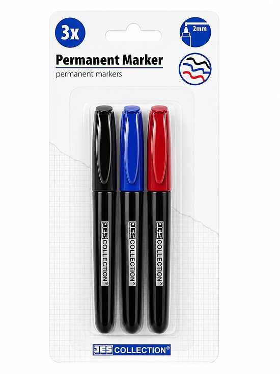 JES Collection permanentie marķieri 2 mm – 3 krāsas