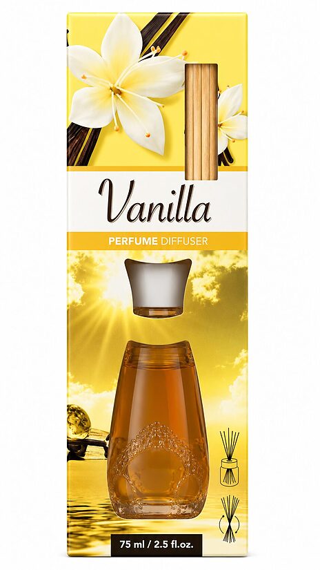 Vanilla smaržu difuzors ar kociņiem, 75 ml