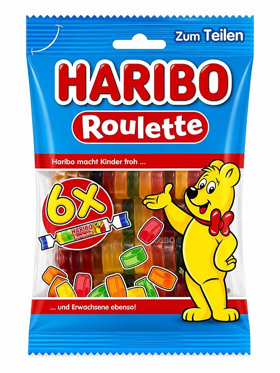 HARIBO Roulette – augļu želejkonfektes 160g