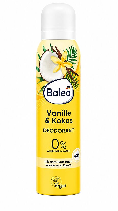 Balea Vanilla & Coconut dezodorants ar vaniļas un kokosriekstu aromātu, 200 ml