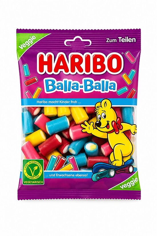 HARIBO Balla-Balla – pildītas želejkonfektes 160g