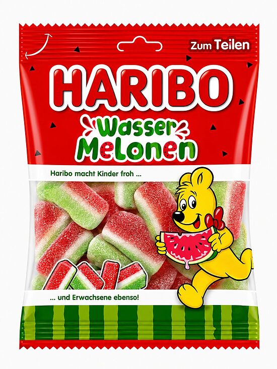 HARIBO Wassermelonen – arbūzu garšas želejkonfektes, 160 g